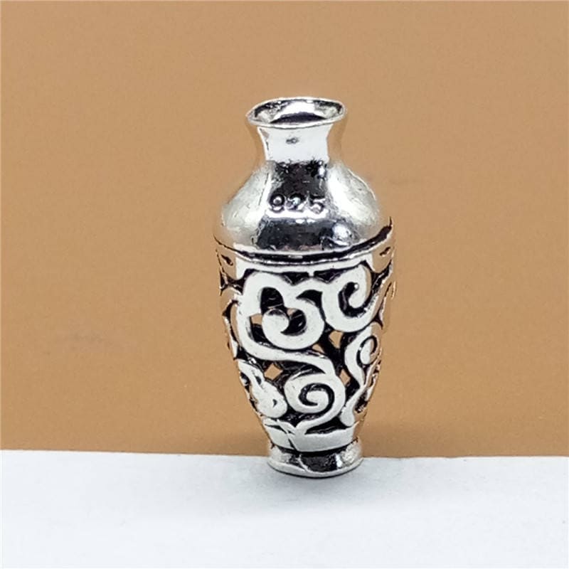 4 Sterling Silver Vase Beads Sterling Vase Beads 925 Silver Etsy