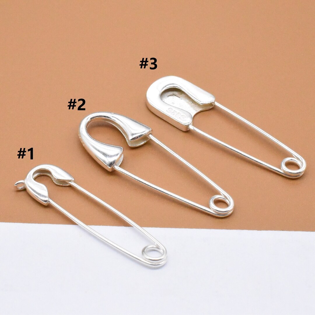 2 Sterling Silver Brooch Pin Back, Safety Pin Back, 925 Silver Brooch