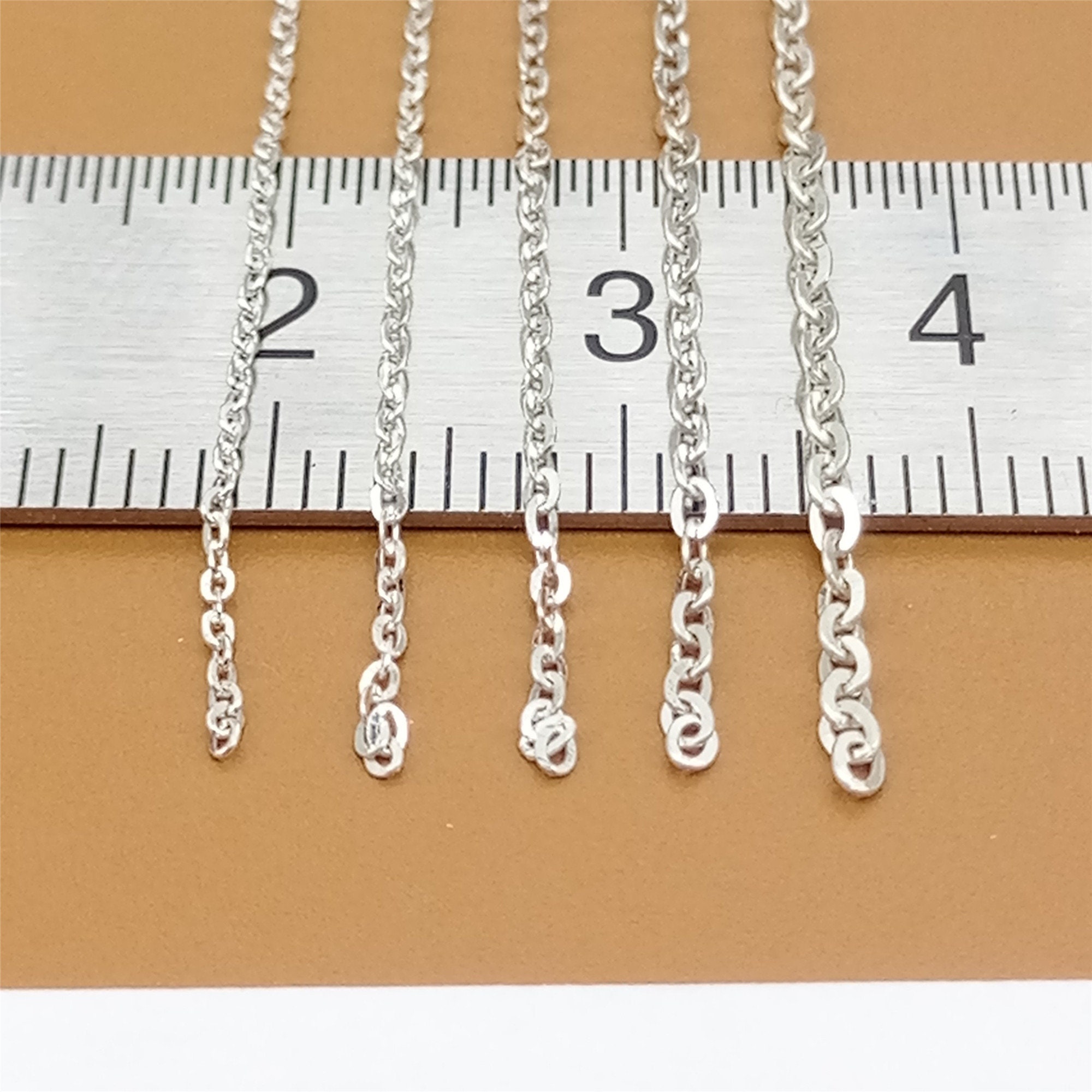 Sterling Silver Flat Cable Chain Bulk Cable Chain Unfinished Etsy
