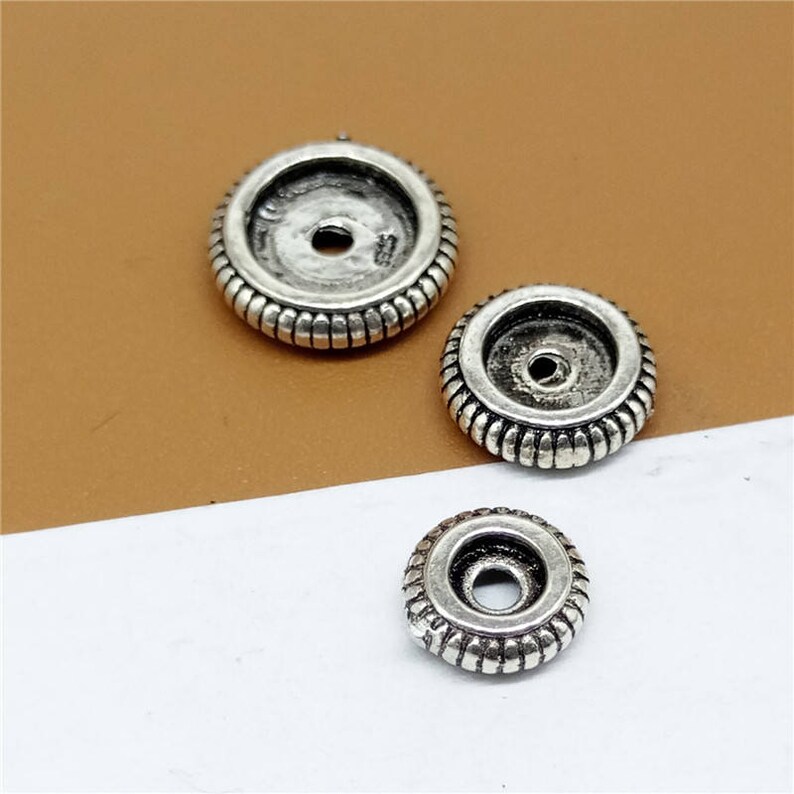 10 Sterling Silver Tire Bead Spacers 925 Silver Spacer Beads Etsy