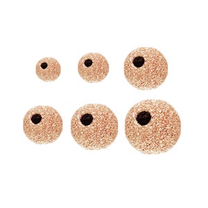 14K Rose Gold Filled Stardust Round Beads 3mm 4mm 5mm 6mm 8mm 10mm, Rose Gold Filled Round Ball Beads, Bulk Beads, Necklace Bracelet Bead