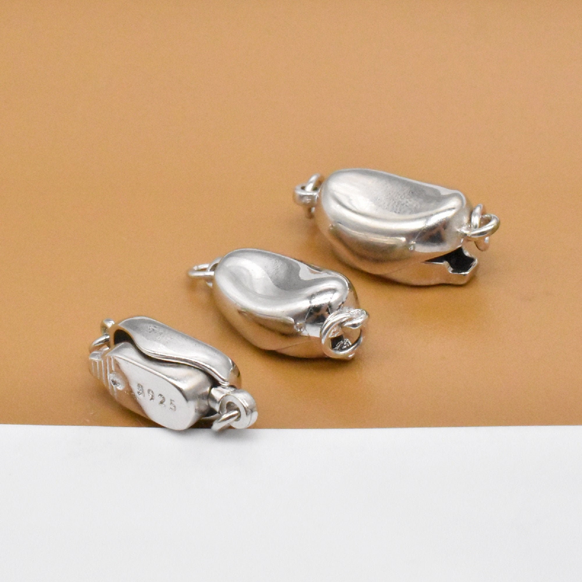 Clip Rotonde Placcate In Argento Serrature Perline Tappo Perline - Foto 10