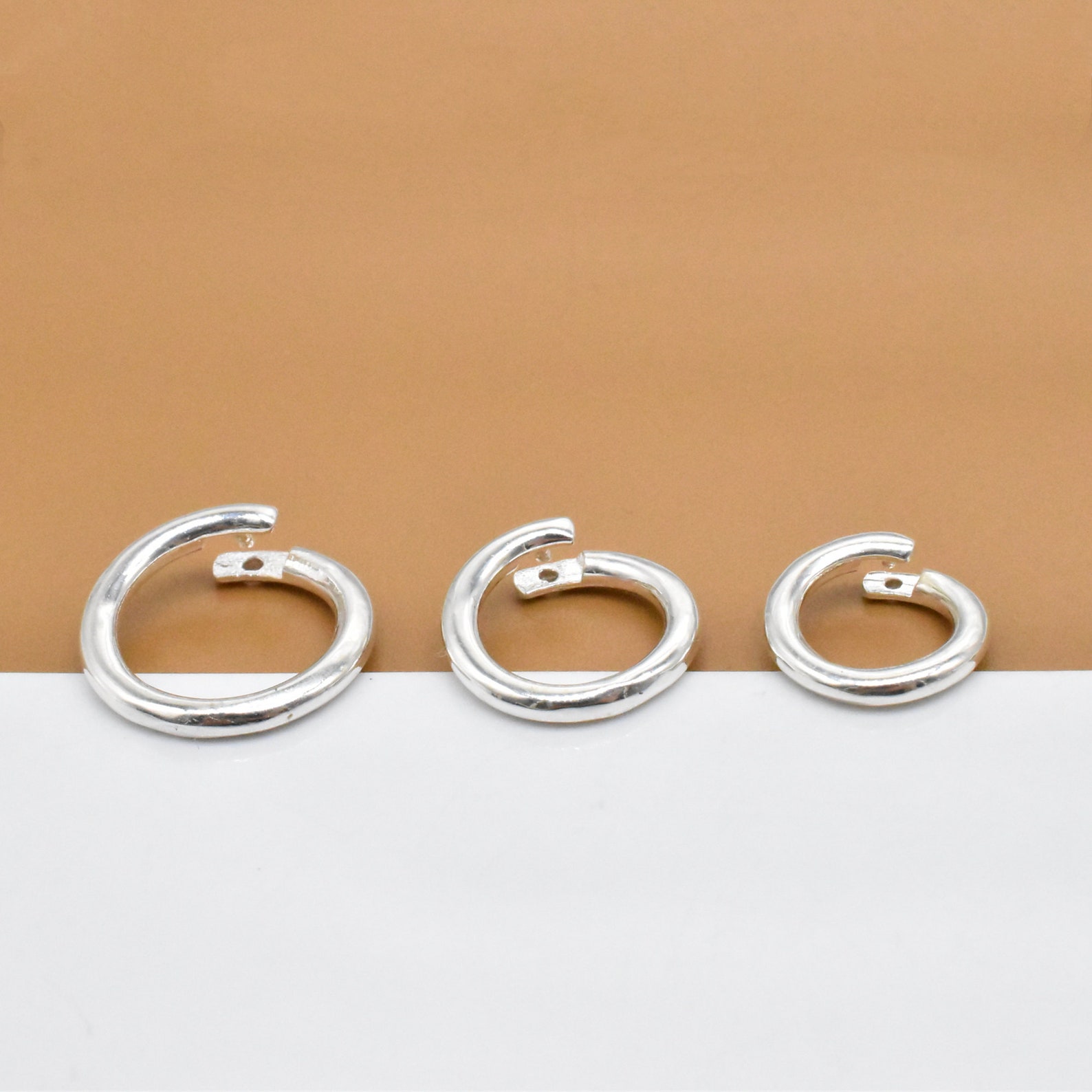 4 Sterling Silver Lock Jump Rings 6mm 8mm 10mm 12mm 14mm 925 Etsy