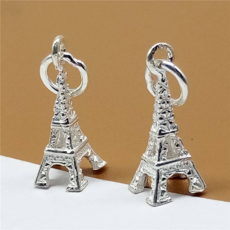 5 Sterling Silver Eiffel Tower Charm Paris Charm for Necklace Etsy
