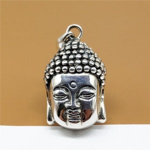 Sterling Silver Buddha Pendant, Sakyamuni Statue Pendant, 925 Silver Buddha Pendant, Buddhism Pendant, 13 grams