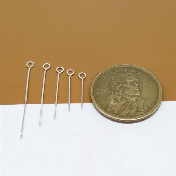 Open Eye Pins, Sterling Silver, 1.5 Inch Long and 24 Gauge Thick (10  Pieces) — Beadaholique