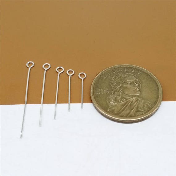 50 Sterling Silver Eye Pins Eyepin, Sterling Silver Headpins