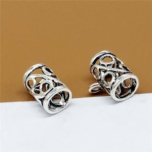 10 Sterling Silver Cancer Bail Beads, Sterling Cancer Bail Beads, Bead Charms, Zodiac Beads, Cancer Symbol, 925 Silver Cancer Beads0