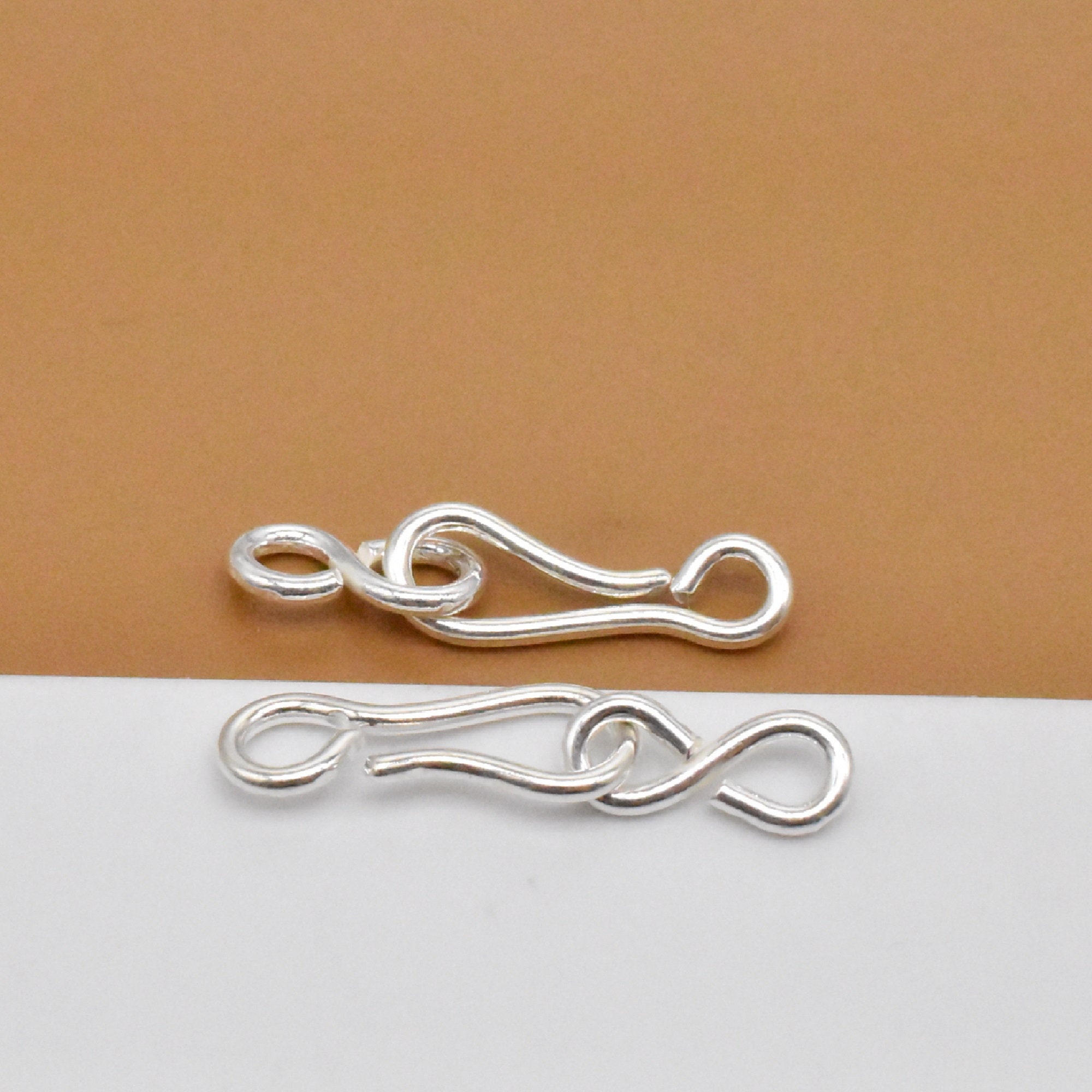 5 Sterling Silver Hook and Eye Clasps 925 Silver Hook Clasps Etsy