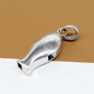 Sterling Silver Fish Whistle Pendant 3D, Fish Whistle Charm, 925 Silver Fish Whistle Pendant