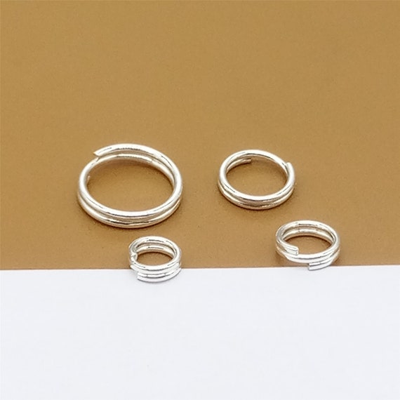 30 Sterling Silver Split Rings 4mm 5mm 6mm 7mm 8mm, Silver Split Ring, 925  Silver Split Rings, Sterling Silver Key Rings for Jewelry 