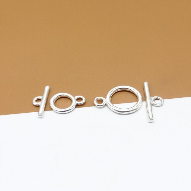 5 Sterling Silver Small Toggle Clasps Circle 6mm 8mm 925 Etsy