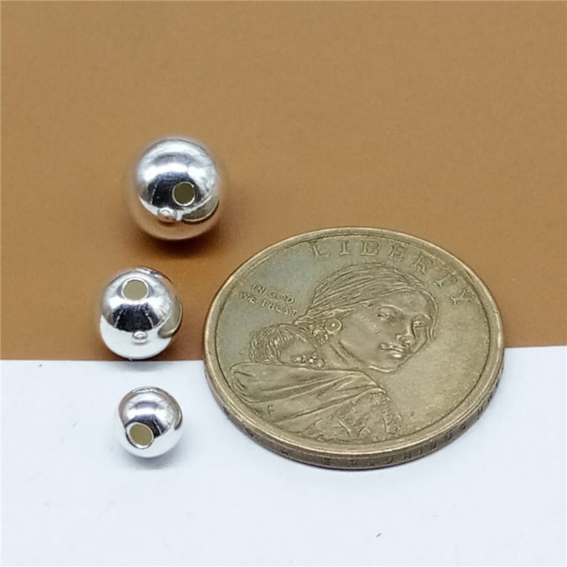 4 Sterling Silver Half Drilled Beads HalfDrilled Beads 925 Etsy