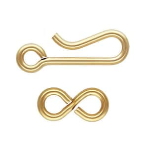 14K Gold Filled Hook and Eye Clasps, Gold Filled Hook Clasps, Infinity Link Connectors, Gold Filled Jewelry Findings 1/20 14K GF