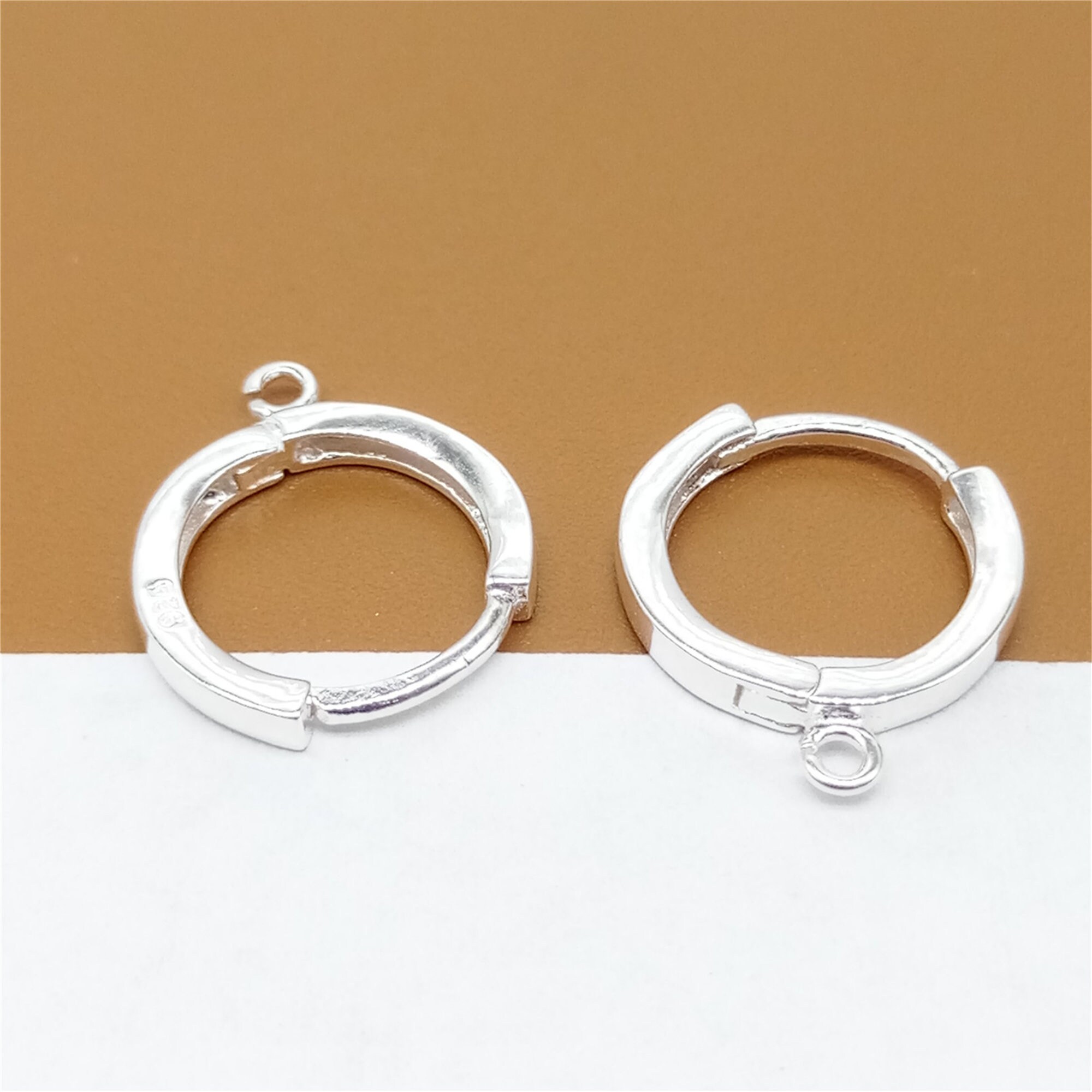 2 Pairs Sterling Silver Hoop Earring with Open Ring 925 Etsy