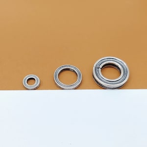 Sterling Silver Open Jump Ring 2-Sided, 925 Silver Oxidized Jump Ring, Circle Ring, Bracelet Spacer Ring, Round Ring 6mm 10mm 13mm