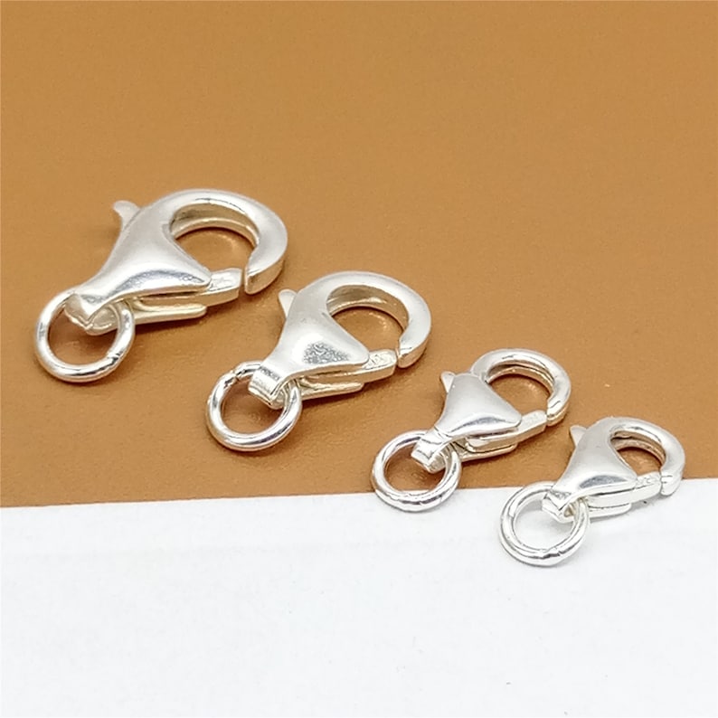 10 Sterling Silver Trigger Clasp Lobster Clasps 925 Silver Etsy