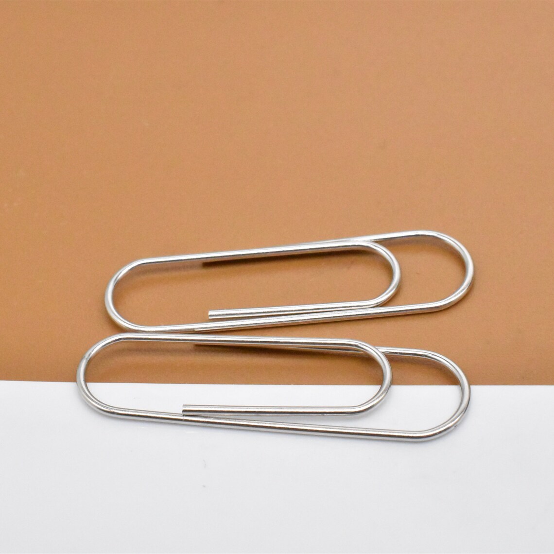 6 Sterling Silver Paper Clips with Rhodium Plated 925 Silver Etsy