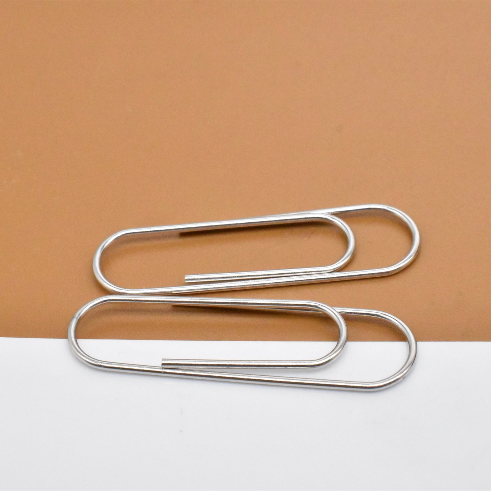 6 Sterling Silver Paper Clips With Rhodium Plated 925 Silver Etsy