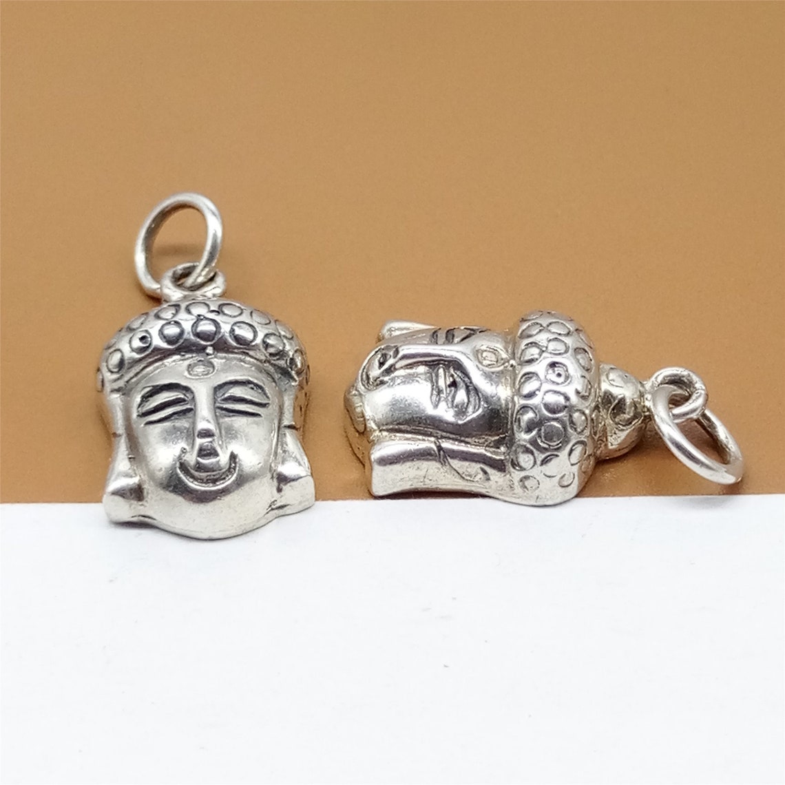 925 Sterling Silver Buddha Statue Charm Buddhism Buddhist Etsy