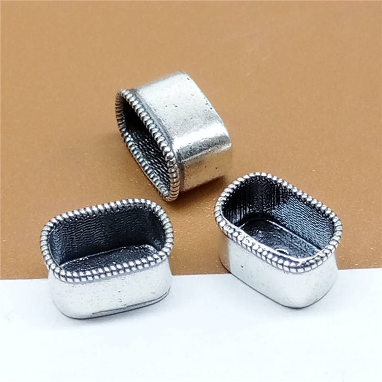 4 Sterling Silver Cord End Caps Leather Cord Caps 925 Silver Etsy