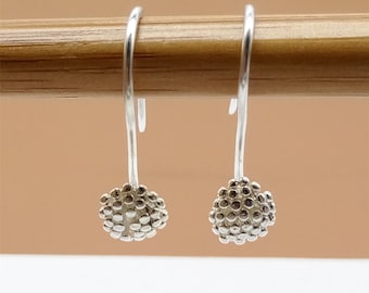 2PRS crochets de boucles d’oreilles en argent sterling, crochets de fleurs brillantes, crochets de fil d’oreille en argent 925 pour bijoux de boucles d’oreilles