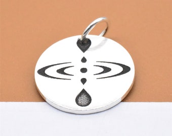 Charm de plata de ley "Vive el momento", colgante grabado en profundidad, charm de inspiración de plata 925, charm para vivir el presente