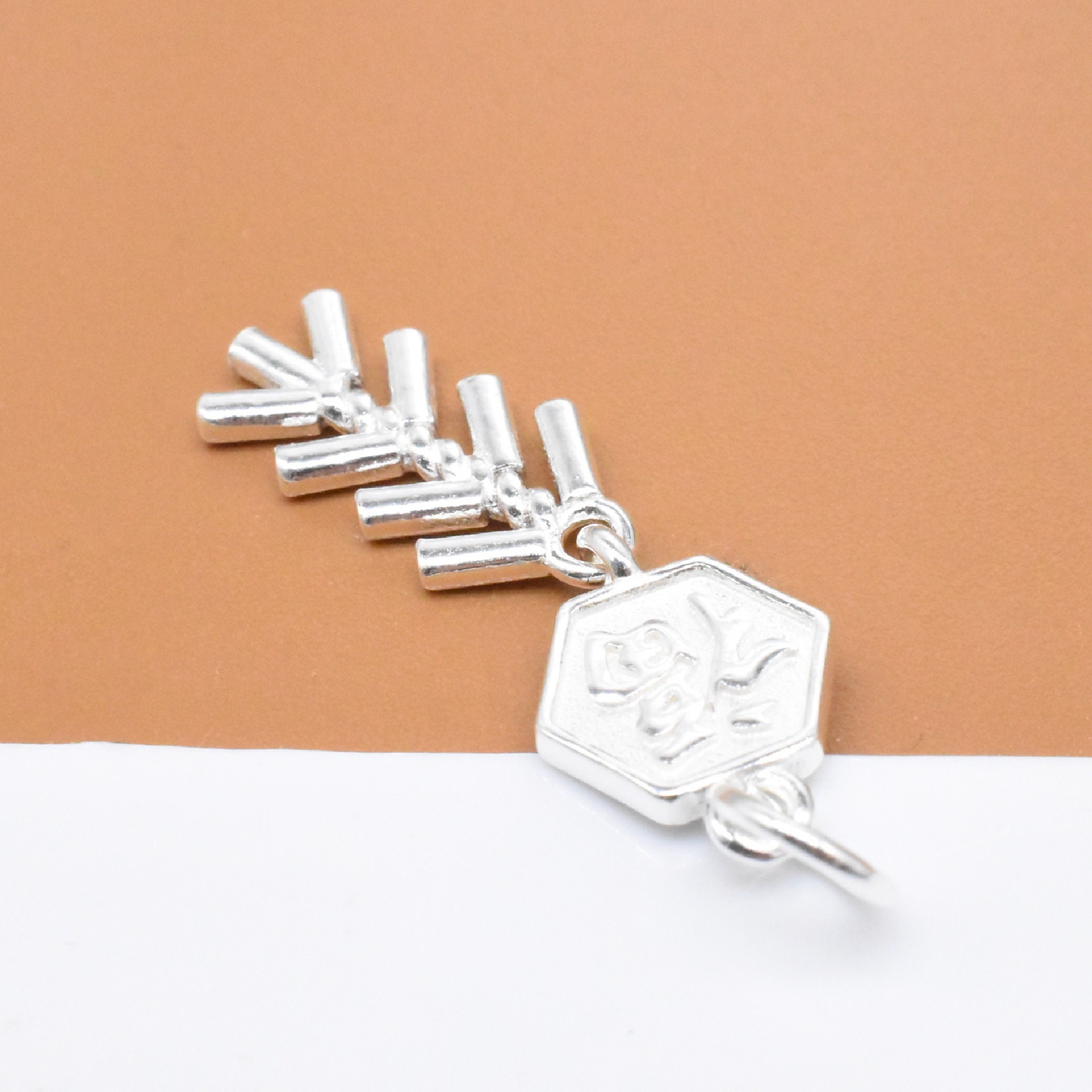 thumbnail image 2 of Sterling Silver Fireworks Firecracker Charm – 925 Silver, No Stone, USA Made, Unbranded Pendant 2 of 5
