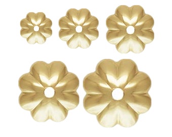 14K Gold Filled Flower Bead Caps, Gold Filled Plain Floral Bead Caps, Blossom Bead Caps 3mm 4mm 5mm 6mm 7mm