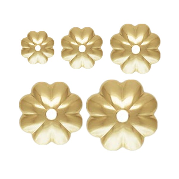 14K Gold Filled Flower Bead Caps, Gold Filled Plain Floral Bead Caps, Blossom Bead Caps 3mm 4mm 5mm 6mm 7mm