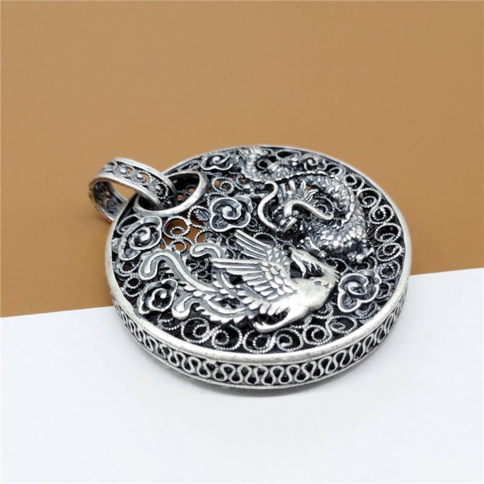 Silver phoenix pendant Clearance