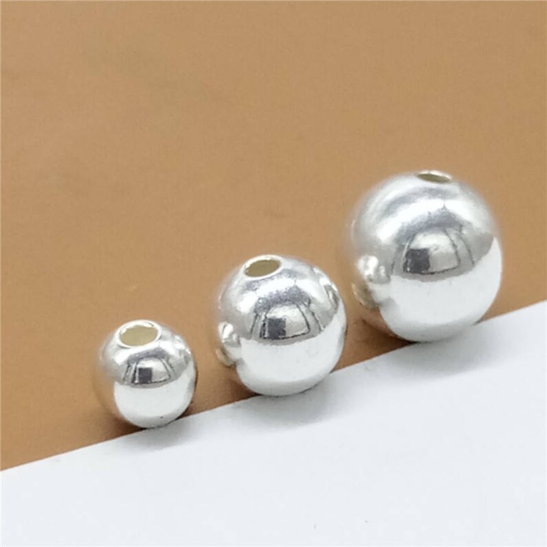 4 Sterling Silver Half Drilled Beads HalfDrilled Beads 925 Etsy