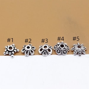 30 Sterling Silver Floral Bead Caps, 925 Silver Bead Cap, Flower Bead Cap, Blossom Cap, Bead Spacer, Spacer Bead Cap 6mm