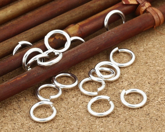 7mm Sterling Silver Spring Ring Clasp w/ Open Ring - 10 pcs.