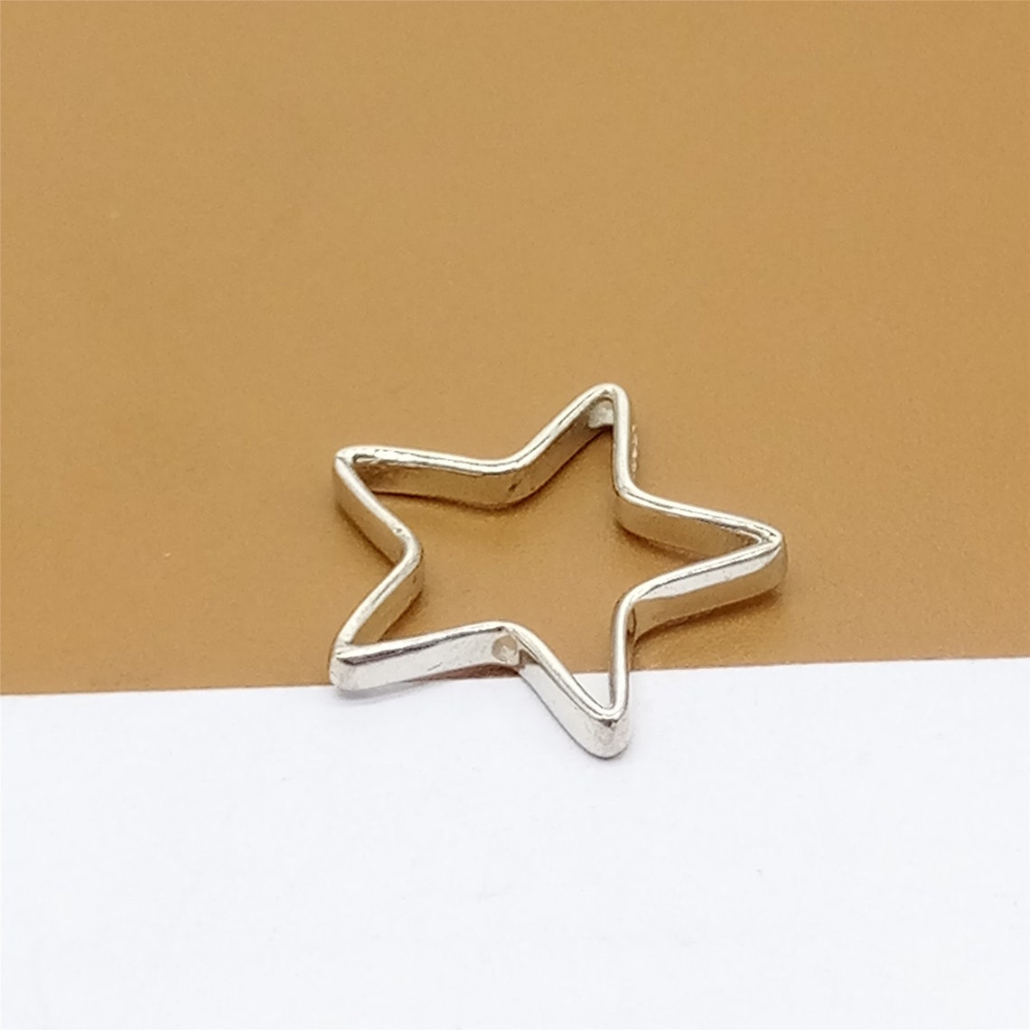 4 Sterling Silver Bead Frames 925 Silver Star Bead Frames Etsy