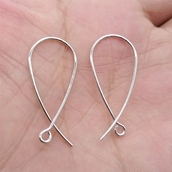 Sterling Silver Ribbon Ear Wires Rhodium Plated, Earring Wires, 925 Silver Awareness Ribbon Ear Wire with Open Ring