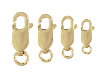 14K Gold Filled Lobster Clasps w/ Open or Closed Jump Ring, 14K Gold Filled Lobster Clasp, Trigger Clasp, Bracelet Clasp Necklace Clasp