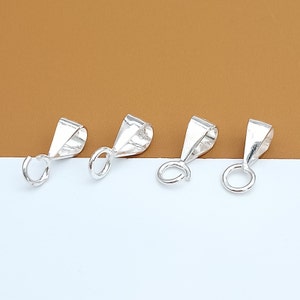 20 Sterling Silver Bails, 925 Silver Pendant Bail, Charm Bail, Open Jump Ring or Closed Jump Ring, Vertical or Horizontal Direction