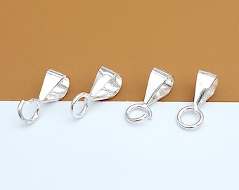 10 enganches de plata de ley, enganche para colgante de plata 925, enganche para dije, anilla de salto abierta o cerrada, dirección vertical u horizontal.