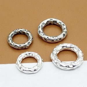 10 Sterling Silver Concave Jump Rings, 925 Silver Closed Jump Ring, Circle Jump Ring, Large Hole Bead Spacer for Bracelet Necklace 8mm 10mm