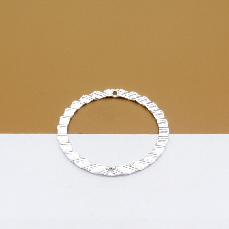 925 Silver Circle Jump Ring Connector for Bracelet Necklace 8 Sterling Silver Closed Round Jump Rings Hammered Type