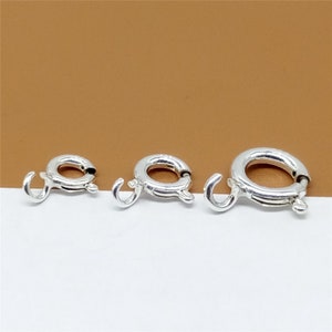 20 Sterling Silver Spring Rings, 925 Sterling Silver Spring Ring Clasp with Open Ring 5mm,6mm,7mm, 8mm zdjęcie 4