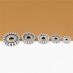 20 Sterling Silver Round Spacer Beads, Bracelet Spacers ,925 Silver Flat Spacer Beads, Disc Spacer Beads 5mm 6mm 7mm 8mm 9.5mm