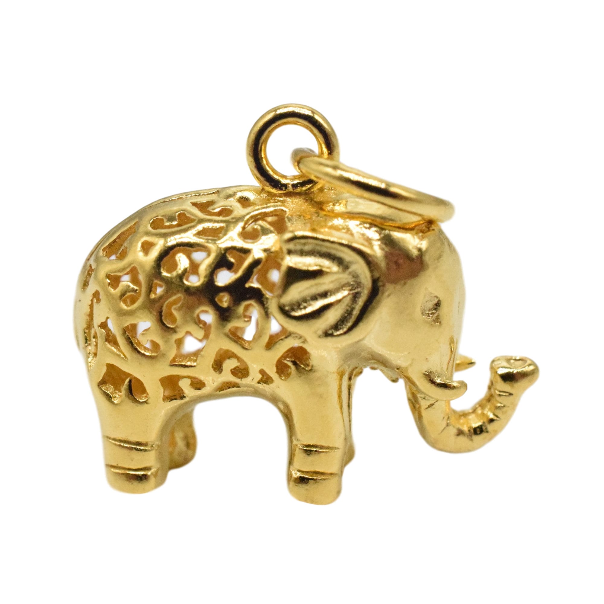 Two-Tone Elephant Line Up Ring – Rose Gold Vermeil & Sterling Silver, Size 9, Handmade - View #11