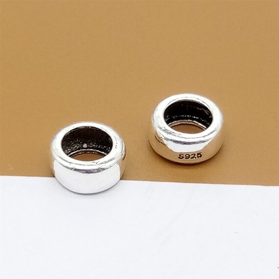 10pcs Sterling Silver Round Disc Bead Disc Spacer Beads
