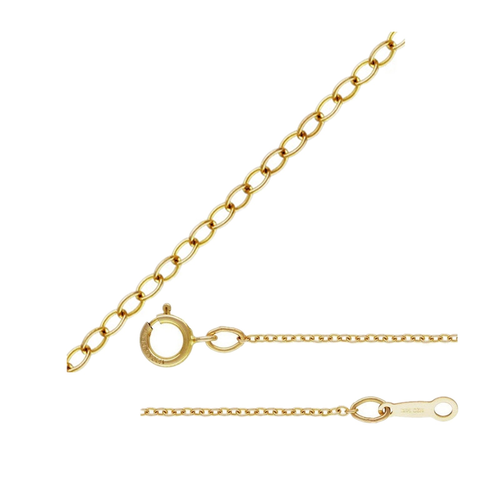 14K Gold Filled Cable Chain With Spring Ring Clasp Gold - Etsy