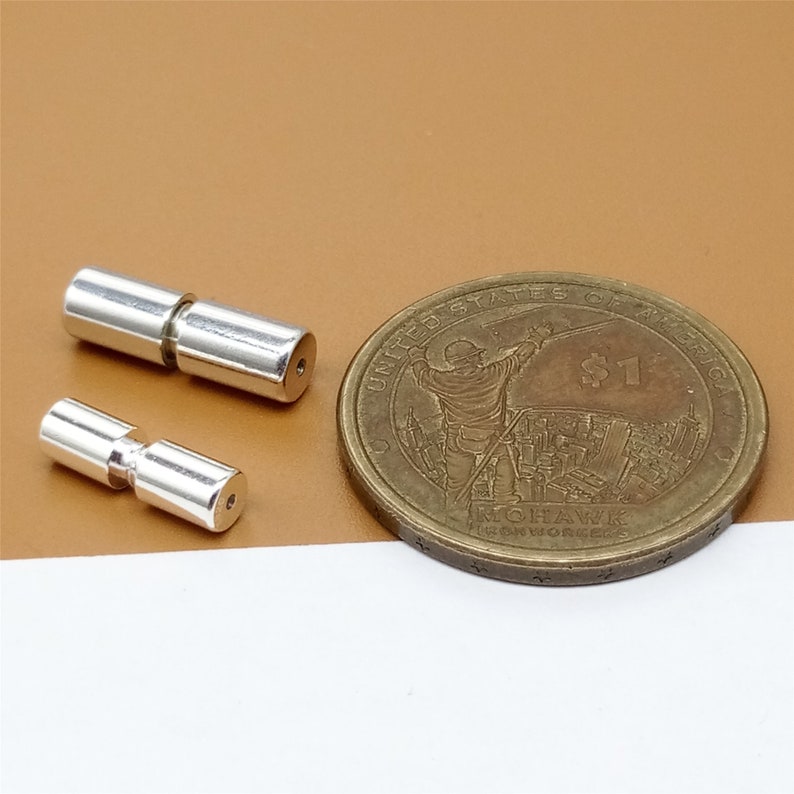 2 Sterling Silver Screw Clasps 925 Silver Barrel Screw Clasp Etsy