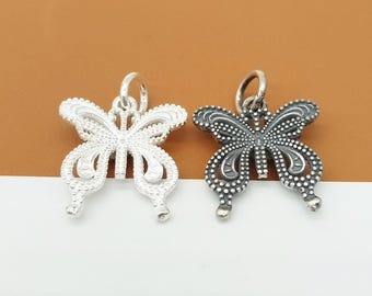 Vintage 925 Broches papillon en filigrane d'argent sterling / Broche papillon en argent réel - France