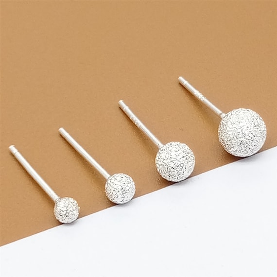 PH PandaHall 30 Sets Perni per Orecchini in Argento Sterling 925 Placcati Platino, 3 Misure Perni per Orecchini Perno con 30pz Chiusure a Farfalla per La Creazione di Orecchini