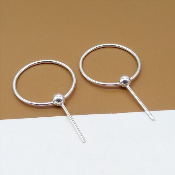 5 Pairs Sterling Silver Earring Posts W/ Rings, 925 Silver Circle Earring  Posts, Ear Wire Post, Earring Jewelry Making 